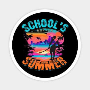Out For Summer, Hello Summer Funny Surfer Riding Surf Surfing Lover Gifts Magnet